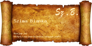 Szima Bianka névjegykártya